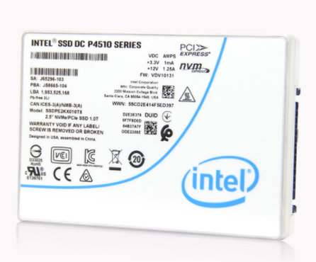 英特尔P4510 1TB U.2 NVME SSDPE2KX010T801服务器固态硬盘批发